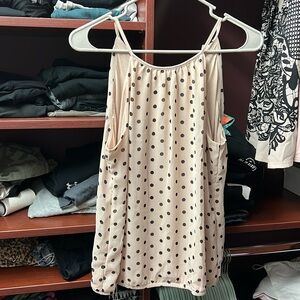 Express Polka Dot Tie Neck Tank